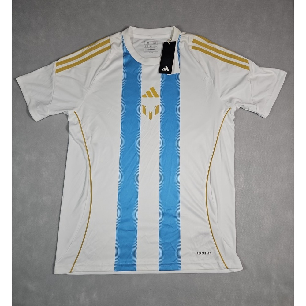 Adidas Mens White Lionel Messi Argentina Logo T Shirt Size Medium NWT